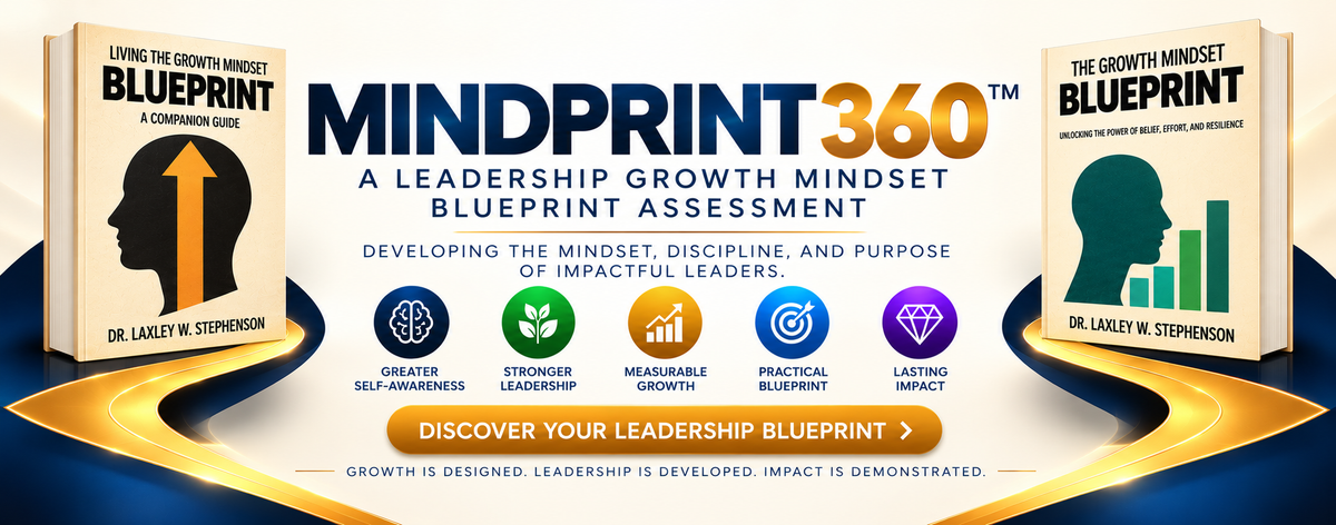 MINDPRINT 360™ assessment banner with two distinct Growth Mindset Blueprint books, no spine lettering